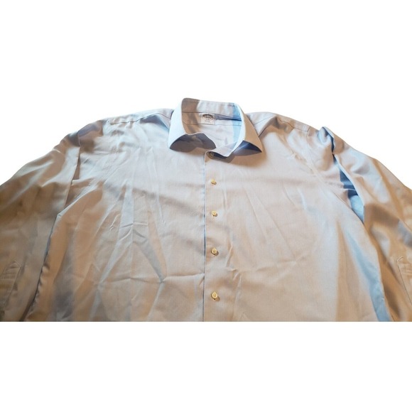 Brooks Brothers Regent Fit Dress Shirt Mens 18 6/7 Blue Button Down Non Iron EUC - Picture 3 of 12
